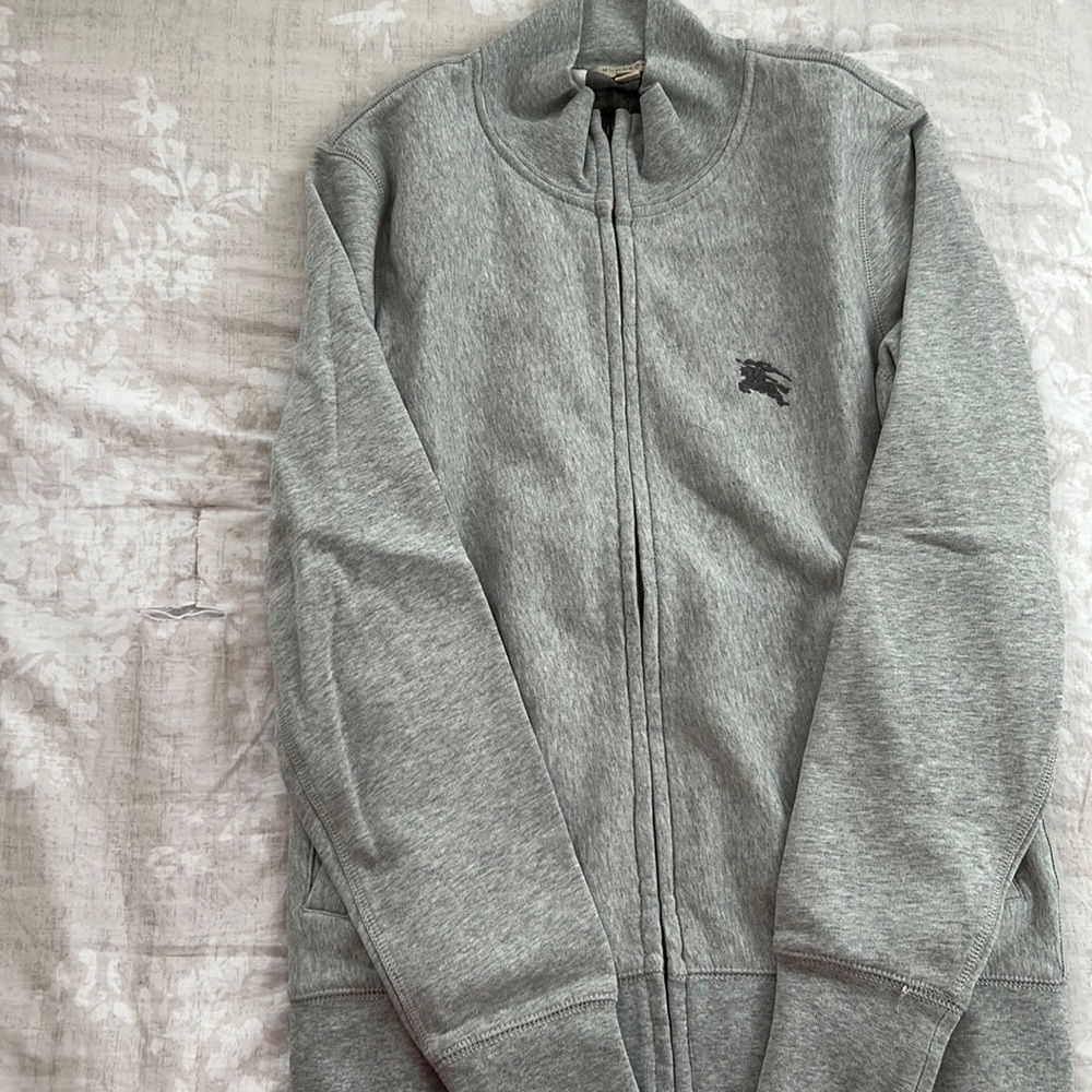 Burberry grey zip up sweater